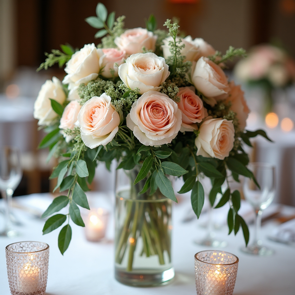 Centrepiece floral elaborate pentru eveniment privat